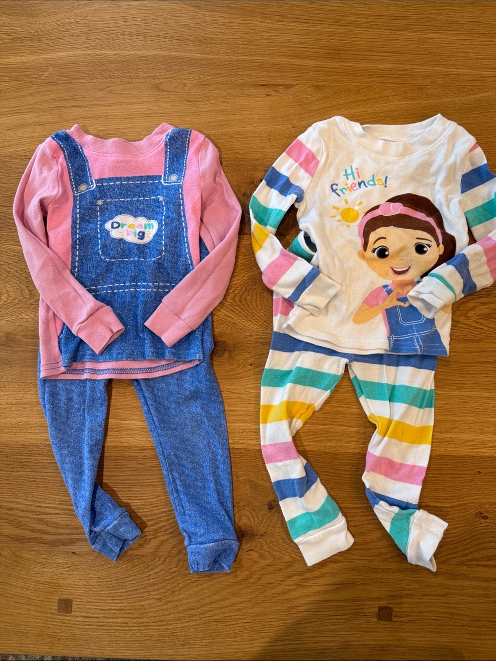 Ms. Rachel Two-Piece Pajama Set Lot of 2 - Overalls Print